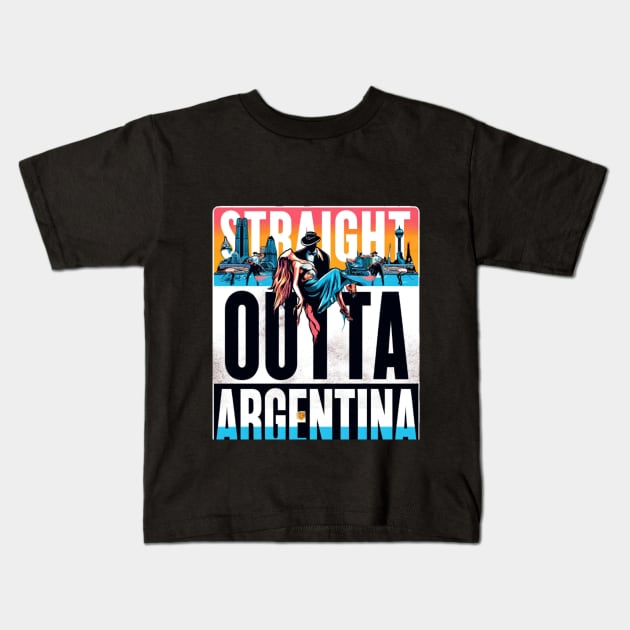 Straight Outta Argentina Kids T-Shirt by Straight Outta Styles